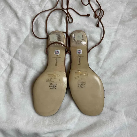 Larroude Leather Clear Heel Stilettos Size 8.5