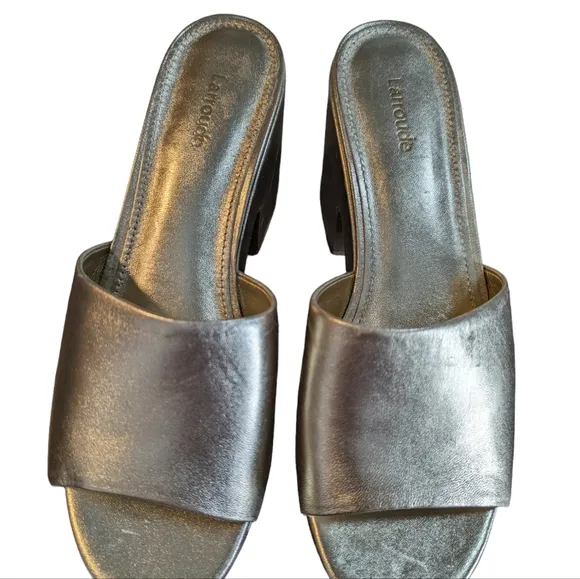 Larroude Miso Platform Mule Sandals in Metallic Gold...Size 9