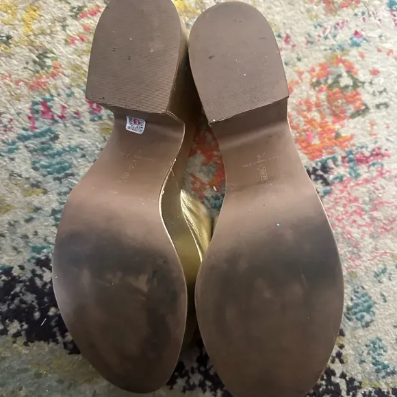 Larroude Miso Platform Mule Sandals in Metallic Gold...Size 9