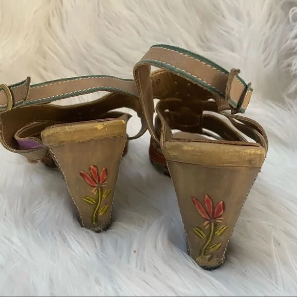 L'Artiste Spring Step Lilac Leather Sandals 10