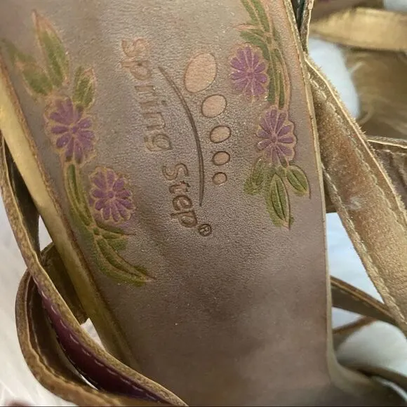 L'Artiste Spring Step Lilac Leather Sandals 10