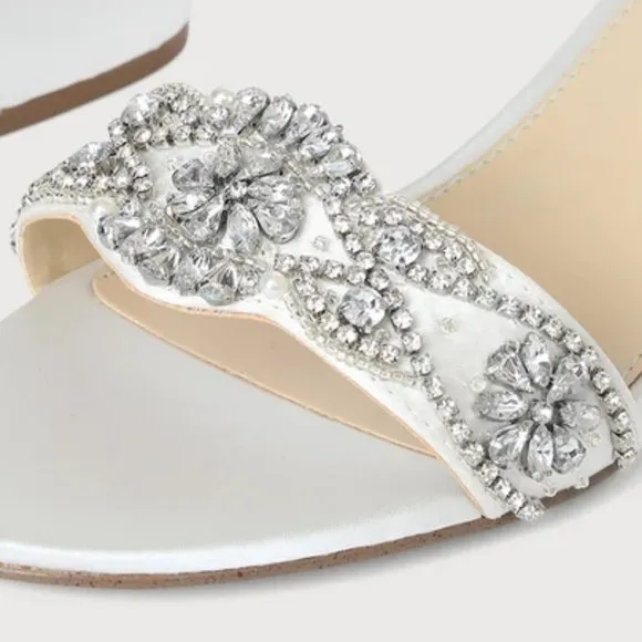 Last pairs! Betsey Johnson Mel Sandal blingy diamond strappy block  heels 297T0