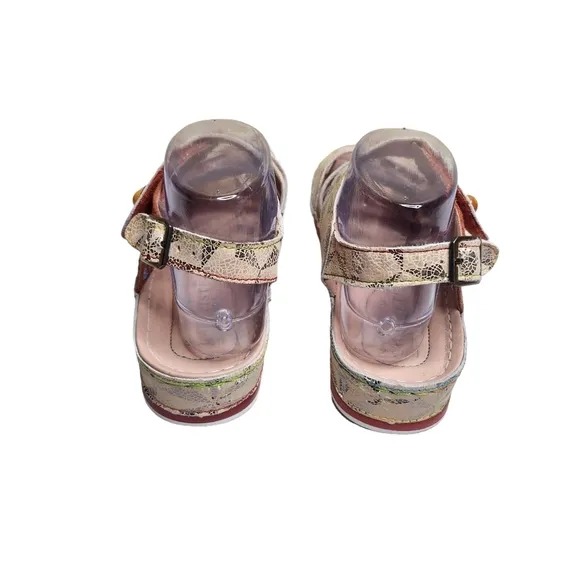 L'atiste by spring step Payokya women's colorful strappy summer sandals Sz 10.5