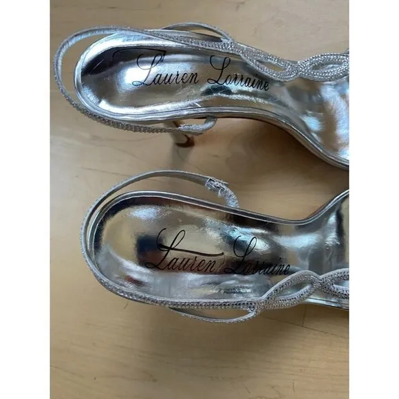 LAUREN Lorraine BNWOT  &quot;Malaga&quot; rhinestone slingback New heeled sandals
