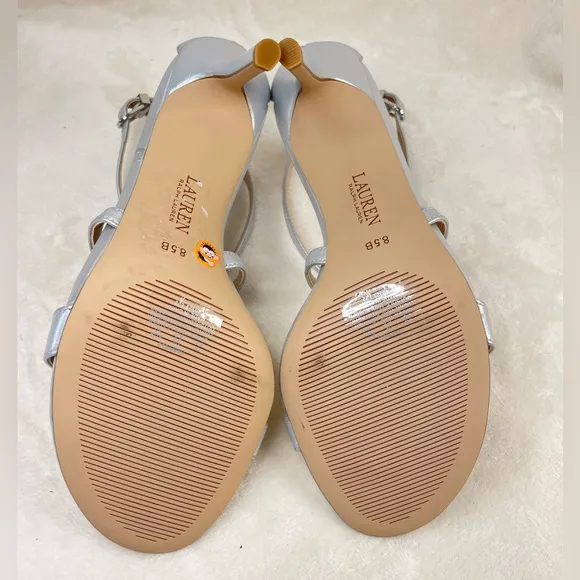 LAUREN RALPH LAUREN Women's Gabriele DressSilver Straps Sandals 8.5‎ B,  G 107