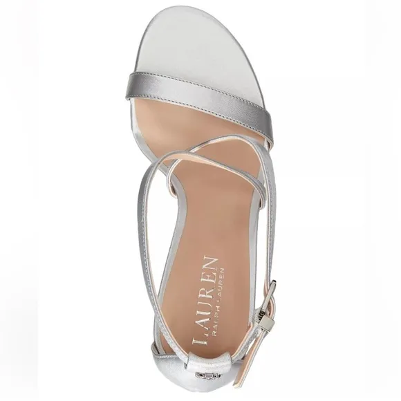 LAUREN RALPH LAUREN Women's Gabriele DressSilver Straps Sandals 8.5‎ B,  G 107