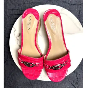 Lauren Ralph Lauren Women's Roxanne Nappa Leather Sandal Croc Print SZ9 :NWOT