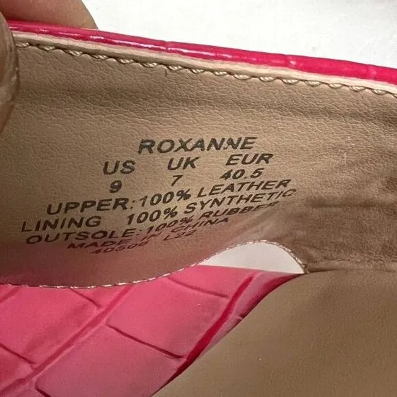Lauren Ralph Lauren Women's Roxanne Nappa Leather Sandal Croc Print SZ9 :NWOT