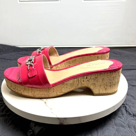 Lauren Ralph Lauren Women's Roxanne Nappa Leather Sandal Croc Print SZ9 :NWOT