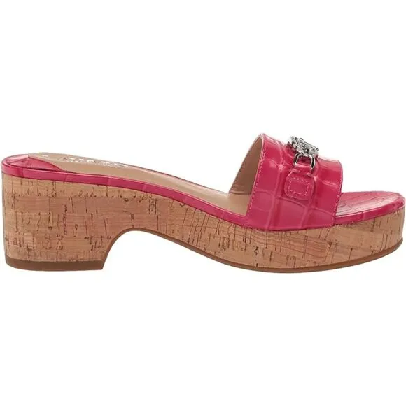 Lauren Ralph Lauren Women's Roxanne Nappa Leather Sandal Croc Print SZ9 :NWOT