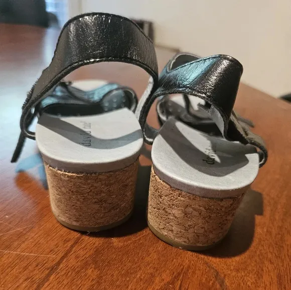 Leather wedge sandals size 10