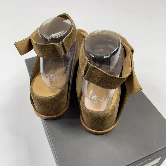 Lemaré Brown Colored Suede Wedge Sandals NIB