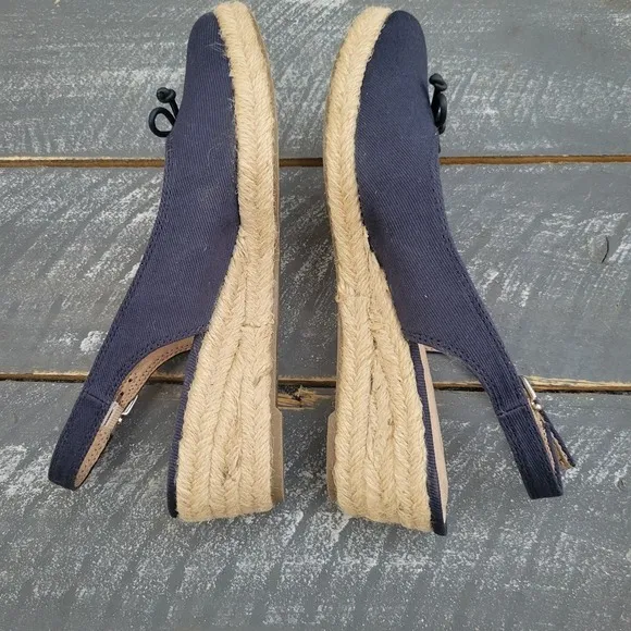 Life Stride Keepsake Women's Espadrille Sandals 8.5W Navy Adjustable‎ Heels New
