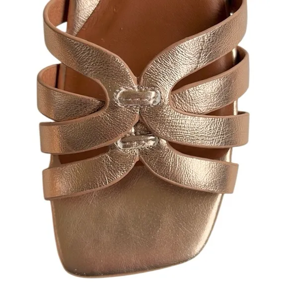 Like New Gentle Souls Kenneth Cole Leather Break My Park Sandals Gold 7 1/2