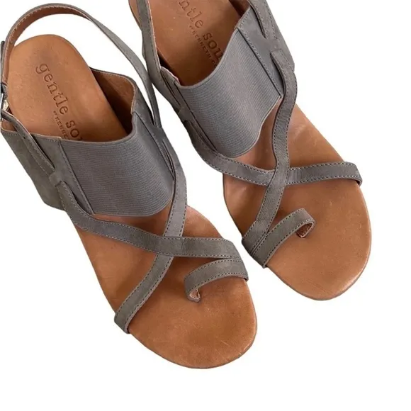 Like New Gentle Souls Leather Irwin Wedge Sandals Size 8