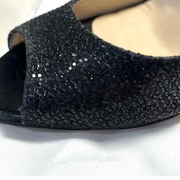 👠Like new Jimmy Choo Black Glitter Accent Pumps/Sandals.  US 7, IT 37.5.