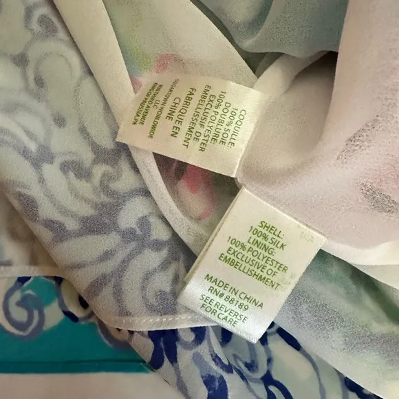 Lilly Pulitzer Elenora Silk Dress W/ Jeweled Neckline, XS