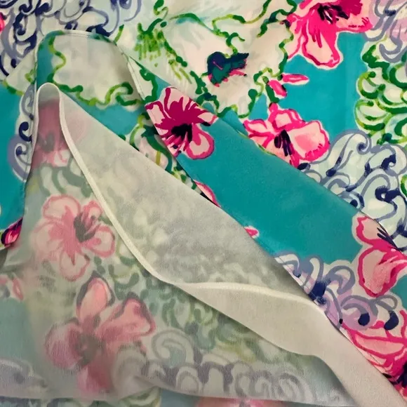 Lilly Pulitzer Elenora Silk Dress W/ Jeweled Neckline, XS