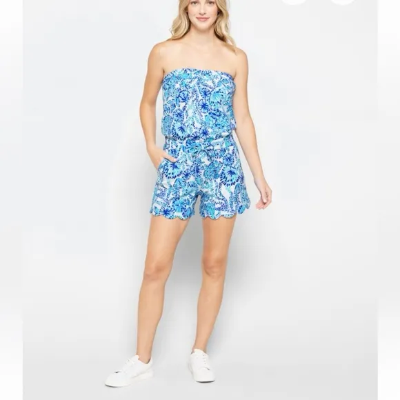 LILLY PULITZER Jace Romper blue size large