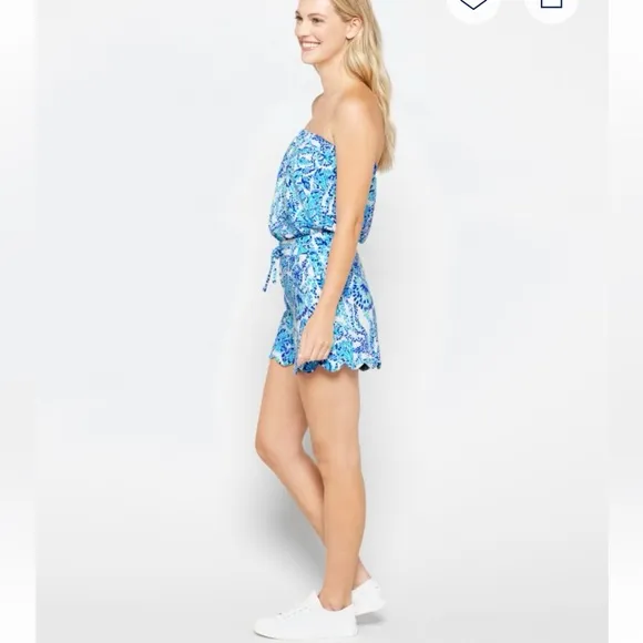 LILLY PULITZER Jace Romper blue size large