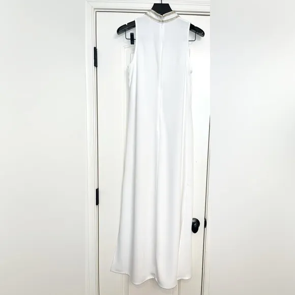 Lilly Pulitzer Jane White &amp; Gold Embellished Maxi Dress Size 4