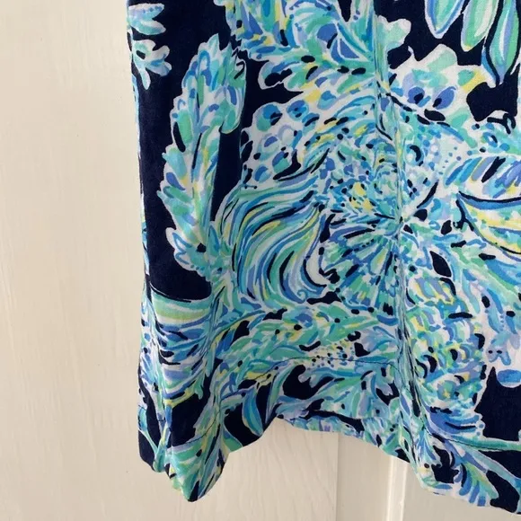 Lilly Pulitzer Madia Tunic Dress High Tide Navy Scuba Doo White Green Size XXS