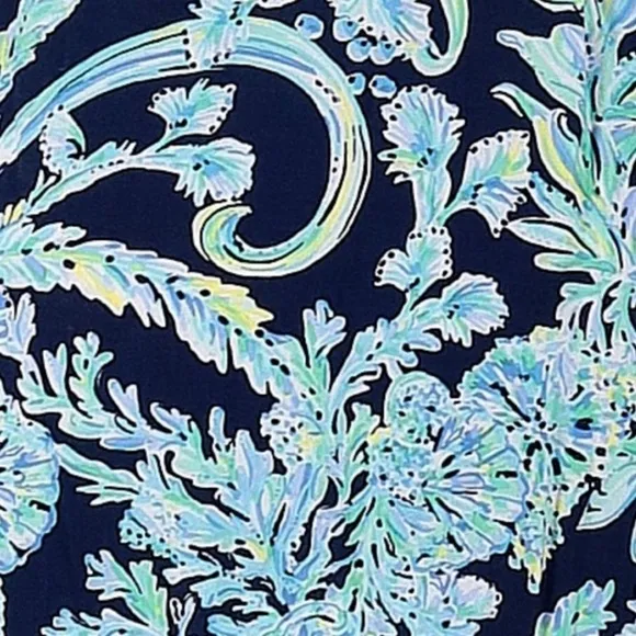Lilly Pulitzer Madia Tunic Dress High Tide Navy Scuba Doo White Green Size XXS
