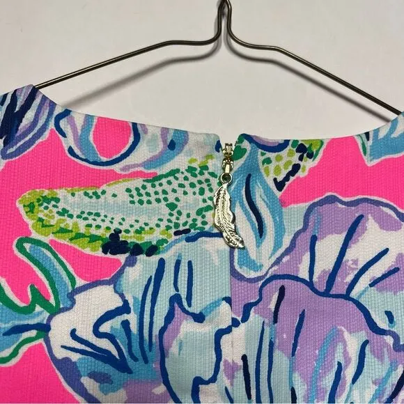LILLY PULITZER Mila Stretch Shift Dress In The Groove  Pink Tropics 00 NWOT