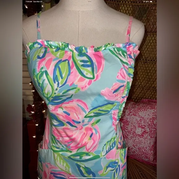 Lilly Pulitzer NWT Brenda Stretch Dress Totally Blossom $168 Size 0,4