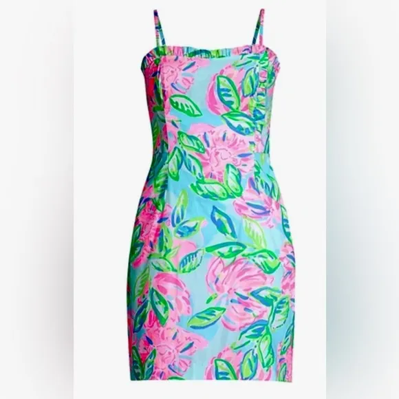 Lilly Pulitzer NWT Brenda Stretch Dress Totally Blossom $168 Size 0,4
