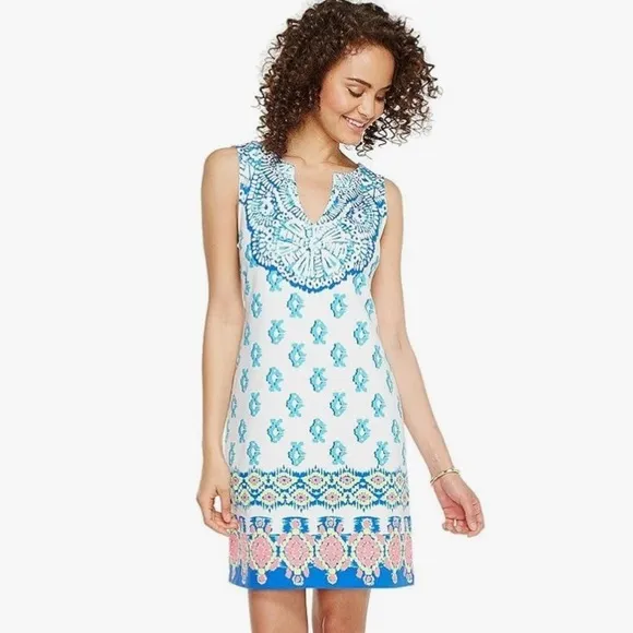 Lilly Pulitzer Sea Turtle &amp; Fish Print Sleeveless Dress – Size XS
