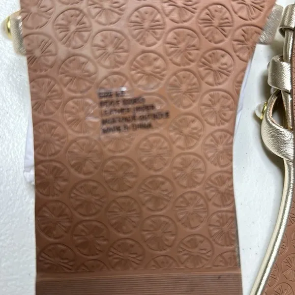 Lilly Pulitzer Tabbie Sandal Gold Metallic 9.5 M pearl and rhinestones A00080