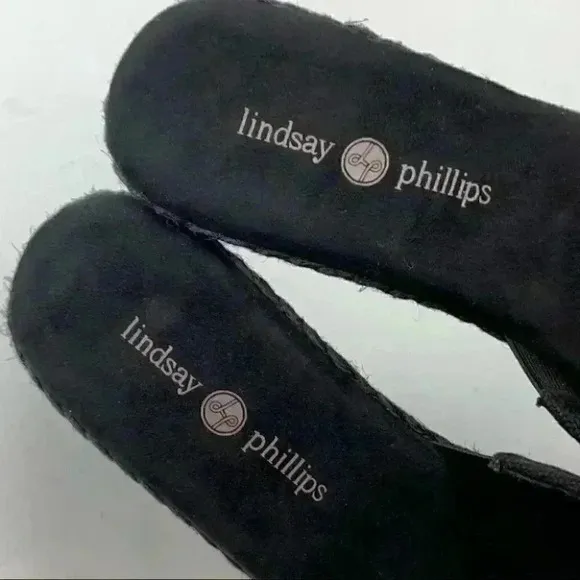 Lindsay Phillips sandals size 8 black platforms