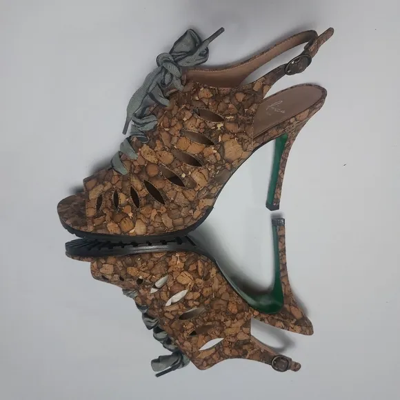 Lisa For Donald J. Pliner Seaform Fish Lace Up High Heels Size 10