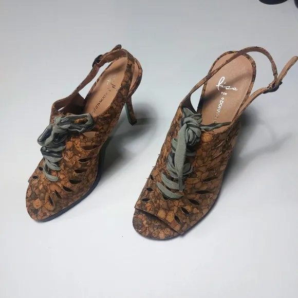 Lisa For Donald J. Pliner Seaform Fish Lace Up High Heels Size 10