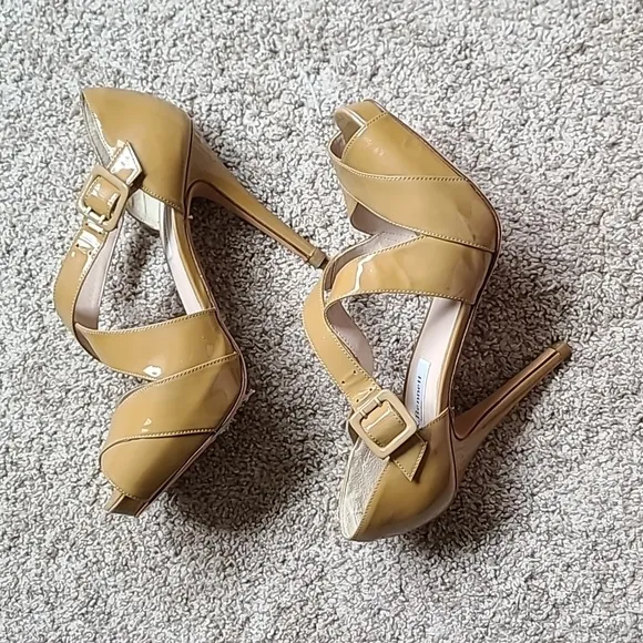 L.K.Bennett 'Sliver' Taupe Patent Sandals ASO Kate Middleton
