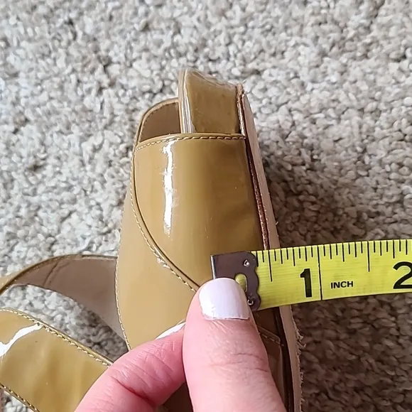 L.K.Bennett 'Sliver' Taupe Patent Sandals ASO Kate Middleton