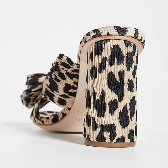 Loeffler Randall Anthropologie Penny Bow Animal Print Heels Sandals 10 B