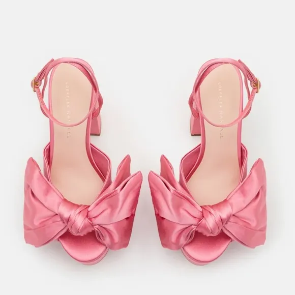 Loeffler Randall Kiki Satin Platform Sandals - Blush