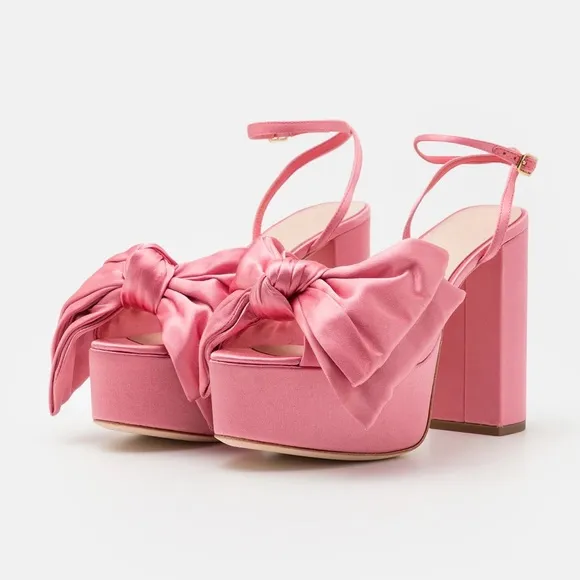 Loeffler Randall Kiki Satin Platform Sandals - Blush