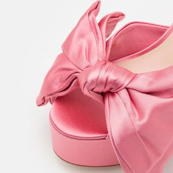Loeffler Randall Kiki Satin Platform Sandals - Blush