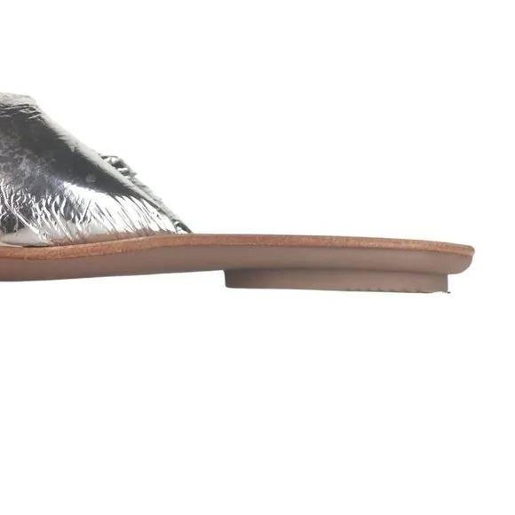 Loeffler Randall Metallic Silver Slides Sandals