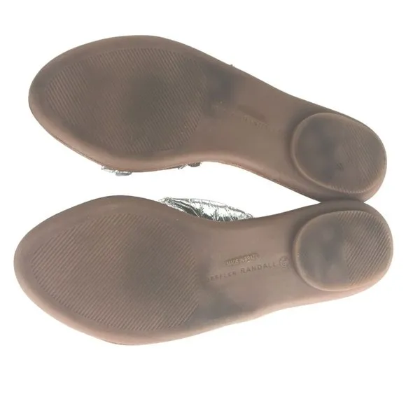 Loeffler Randall Metallic Silver Slides Sandals