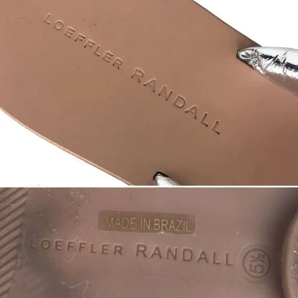 Loeffler Randall Metallic Silver Slides Sandals