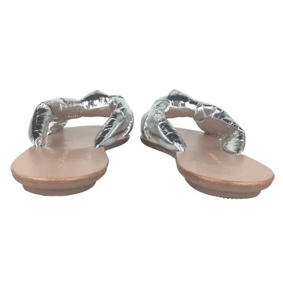 Loeffler Randall Metallic Silver Slides Sandals