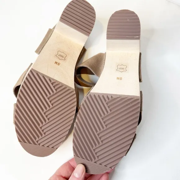 LOFT | Criss Cross Leather &amp; Suede Clog Sandals Sz. 8