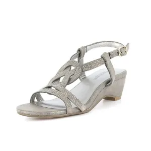 London Fog Women’s Sandals sz 10 Demi-Wedge Silver NEW # Y-32