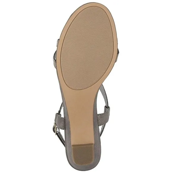 London Fog Women’s Sandals sz 10 Demi-Wedge Silver NEW # Y-32