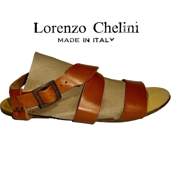 Lorenzo Chelini Leather Sandals, Size 41 (10)