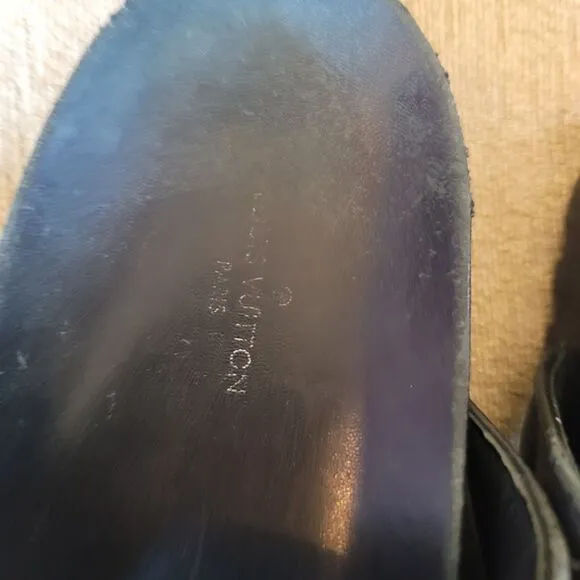Louis Vuitton black Calfskin New Wave Bom Dia Mule Sandals Black 37/7.5 US